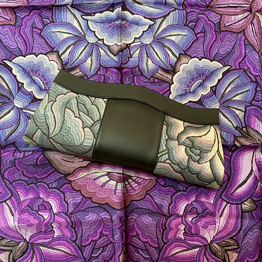 NWT silk scarf and clutch by Mexican designer Pineda Colavin.